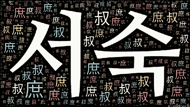 [워드 클라우드]: 서숙 (庶叔): 할아버지의 서자(庶子)를 숙부로서 이르는 말.-68